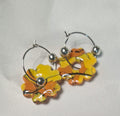 Aros Flor Amarillo y Naranja
